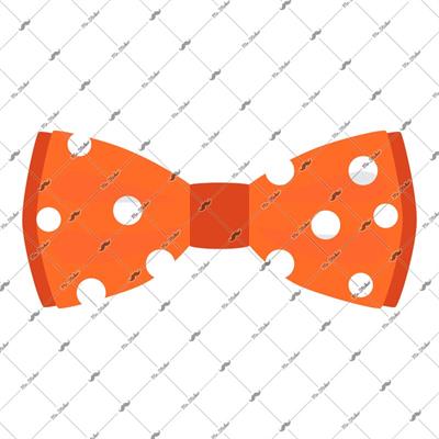 BWTM9 Turuncu Beyaz Puantiyeli Papyon Etiketi