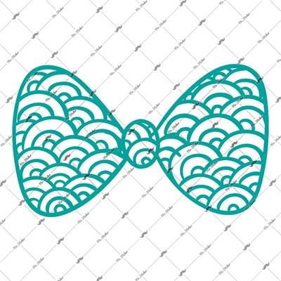 BWTW6 - Yesil Desenli Bayan Kurdele-Papyon Etiketi