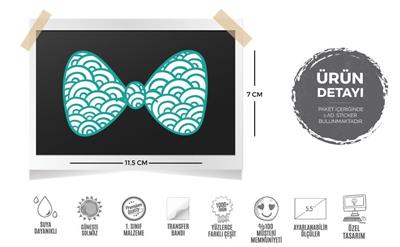 BWTW6 - Yesil Desenli Bayan Kurdele-Papyon Etiketi