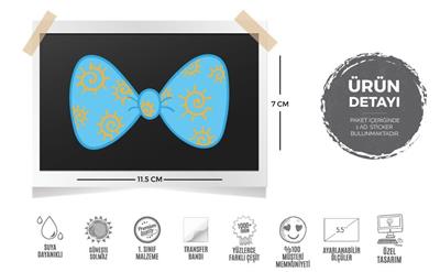 BWTW7 - Mavi Desenli Bayan Kurdele-Papyon Etiketi
