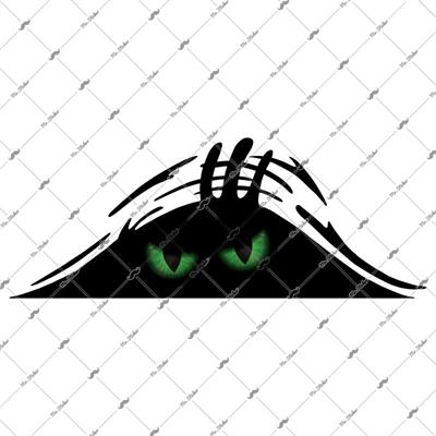 CAR11 Yari Reflektif Bagajdan Bakan Yesil Canavar Gozler Etiketi