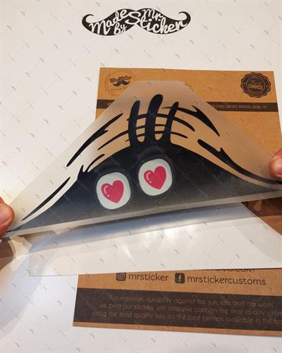 CAR14 Yari Reflektif Bagajdan Bakan Kalpli Gozler Etiketi