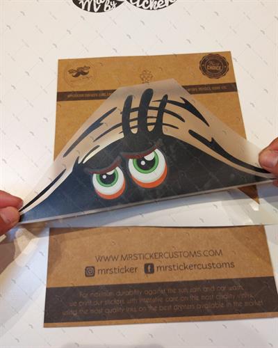 CAR16 Yari Reflektif Bagajdan Bakan Uzgun Gozler Etiketi