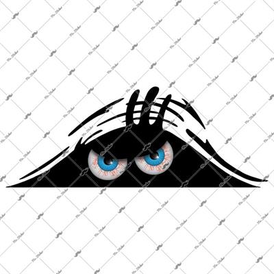 CAR7 Yari Reflektif Bagajdan Bakan Kizgin Mavi Gozler Etiketi