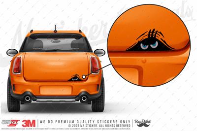 CAR7 Yari Reflektif Bagajdan Bakan Kizgin Mavi Gozler Etiketi