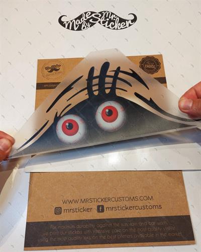 CAR8 Yari Reflektif Bagajdan Bakan Portlek Gozler Etiketi