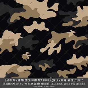 CMO403XS - Bisiklet Kaplamaya Uygun 34 Parca Kamuflaj Seti (Krem, Soluk Siyah, Sutlu Kahve Renk)