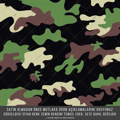 CMO404S - Kask Kaplamaya Uygun 34 Parca Kucuk Boy Kamuflaj Seti