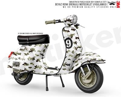 CMO407M - Kask ve Motosiklet Kaplamaya Uygun 50 Parca Kucuk Boy Kamuflaj Seti