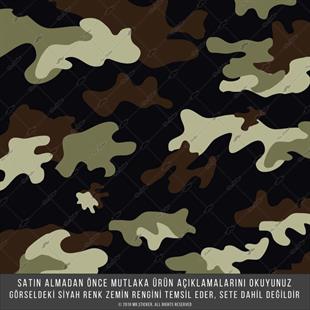 CMO407XS - Bisiklet Kaplamaya Uygun 34 Parca Kamuflaj Seti (Koyu Kahve, Askeri Yesil, Acik Yesil)