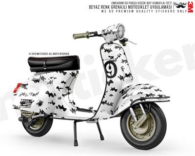 CMO408M - Kask ve Motosiklet Kaplamaya Uygun 50 Parca Kucuk Boy Kamuflaj Seti