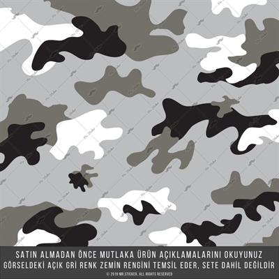 CMO408S - Kask Kaplamaya Uygun 34 Parca Kucuk Boy Kamuflaj Seti