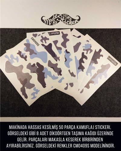 CMO409L - Motosiklet Kaplamaya Uygun 50 Parca Orta Boy Kamuflaj Seti