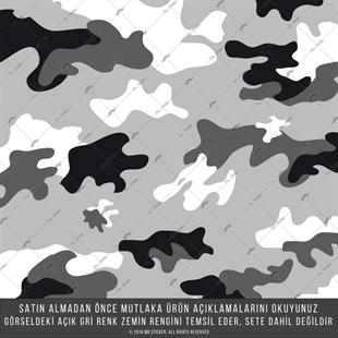 CMO411XS - Bisiklet Kaplamaya Uygun 34 Parca Kamuflaj Seti (Beyaz, Siyah, Fume Renk)