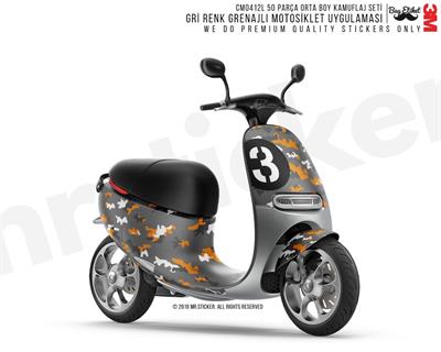 CMO412L - Motosiklet Kaplamaya Uygun 50 Parca Orta Boy Kamuflaj Seti