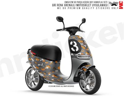 CMO412M - Kask ve Motosiklet Kaplamaya Uygun 50 Parca Kucuk Boy Kamuflaj Seti