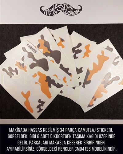CMO412S - Kask Kaplamaya Uygun 34 Parca Kucuk Boy Kamuflaj Seti