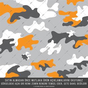 CMO412XS - Bisiklet Kaplamaya Uygun 34 Parca Kamuflaj Seti (Beyaz, Turuncu, Fume Renk)