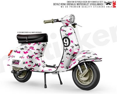 CMO413M - Kask ve Motosiklet Kaplamaya Uygun 50 Parca Kucuk Boy Kamuflaj Seti