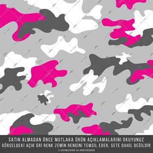 CMO413XS - Bisiklet Kaplamaya Uygun 34 Parca Kamuflaj Seti (Beyaz, Fusya, Fume Renk)