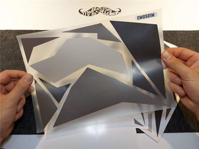 CMO501M - 45 Parca Ucgen Kamuflaj Seti - (Siyah-Gri-Fume)