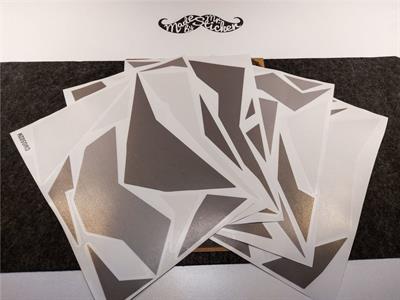 CMO502M - 45 Parca Ucgen Kamuflaj Seti (Koyu Gri-Kirli Beyaz-Gri)