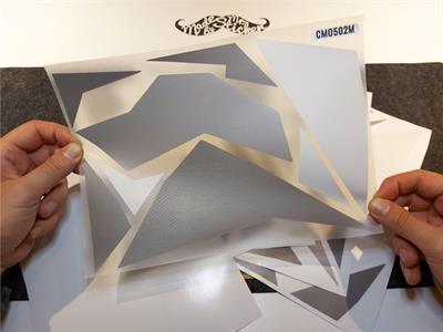 CMO502M - 45 Parca Ucgen Kamuflaj Seti (Koyu Gri-Kirli Beyaz-Gri)