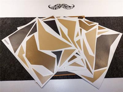 CMO503M - 45 Parca Ucgen Kamuflaj Seti - (Siyah-Kahverengi-Sultu Kahve)