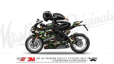 CMO504M - 45 Parca Ucgen Kamuflaj Seti - (Yesil-Kahverengi-Acik Yesil)