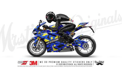 CMO506M - 45 Parca Ucgen Kamuflaj Seti (Sarı-Füme-Siyah)