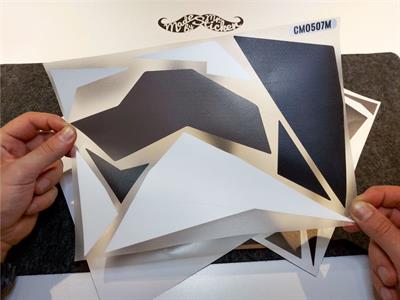 CMO507M - 45 Parca Ucgen Kamuflaj Seti (Siyah-Beyaz-Füme)