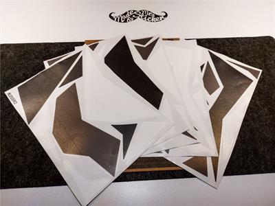 CMO507M - 45 Parca Ucgen Kamuflaj Seti (Siyah-Beyaz-Füme)