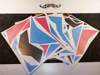 CMO511M - 45 Parca Ucgen Kamuflaj Seti - (Mavi-Fuşya-Siyah)