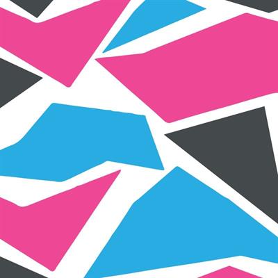 CMO511M - 45 Parca Ucgen Kamuflaj Seti - (Mavi-Fuşya-Siyah)