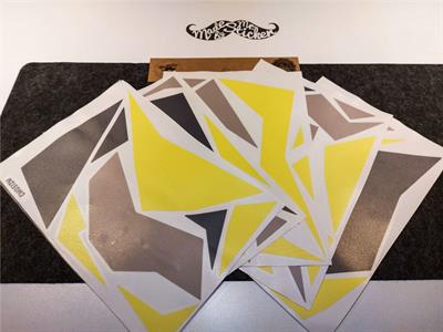 CMO512M - 45 Parca Ucgen Kamuflaj Seti (Sarı-Gri-Füme)