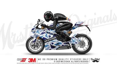 CMO514M - 45 Parca Ucgen Kamuflaj Seti (Mavi-Lacivert-Kirli Mavi)