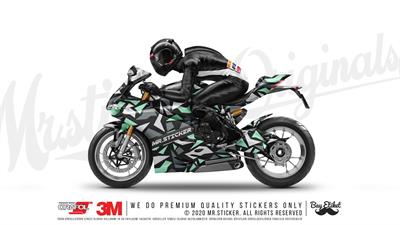 CMO515M - 45 Parca Ucgen Kamuflaj Seti (Açık Gri-Füme-Açık Yeşil)