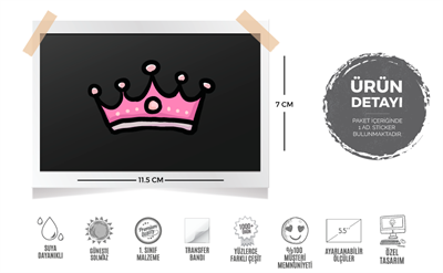 CRW4 Prenses Taci Etiketi Pastel Renk