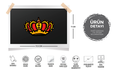 CRW5 Kral Taci Etiketi Pastel Renk
