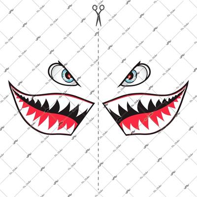 CW4 Ozel Seri - Kopek Baligi Disi ve Gozu Etiket Seti Simetrik