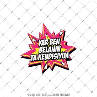 ESP3 Ben Belanin Kendisiyim Yazili Cizgi Roman Efekti Etiketi
