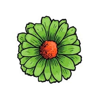 FLW10 Yesil Cicek Etiketi