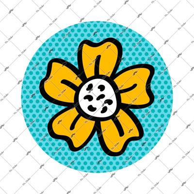 FLW2 Mavi Sari Cicek Etiketi