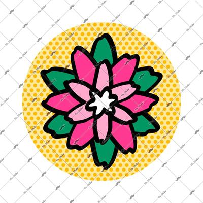 FLW4 Pembe Yesil Cicek Etiketi