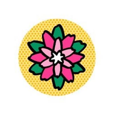 FLW4 Pembe Yesil Cicek Etiketi