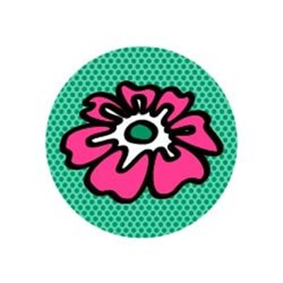 FLW6 Pembe Yesil Cicek Etiketi