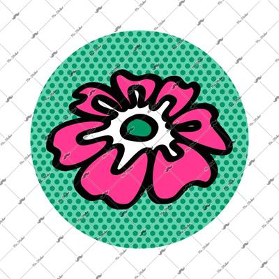 FLW6 Pembe Yesil Cicek Etiketi