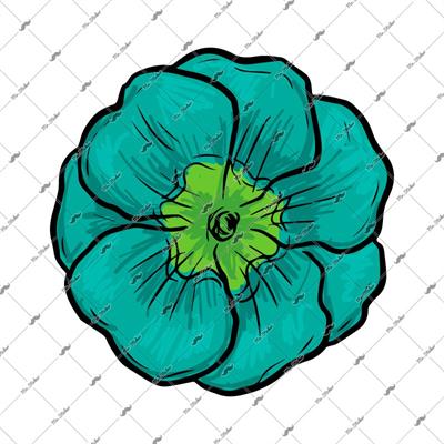 FLW7 Yesil Cicek Etiketi Pastel Renk