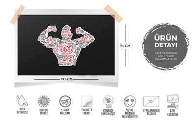 GYM20 Kaslı Vücut  Etiketi Özel Tasarim