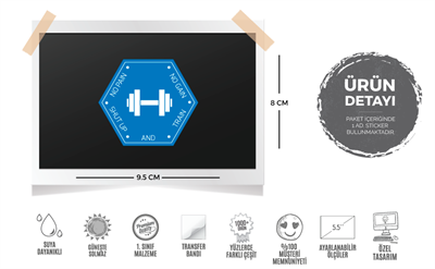 GYM7 Acı Yoksa Kas Da Yok Söylenme Calış Sloganlı Etiketi
